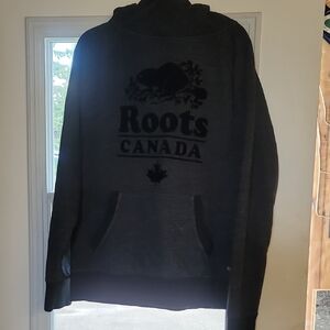 Roots Charcoal Hoodie with Logo